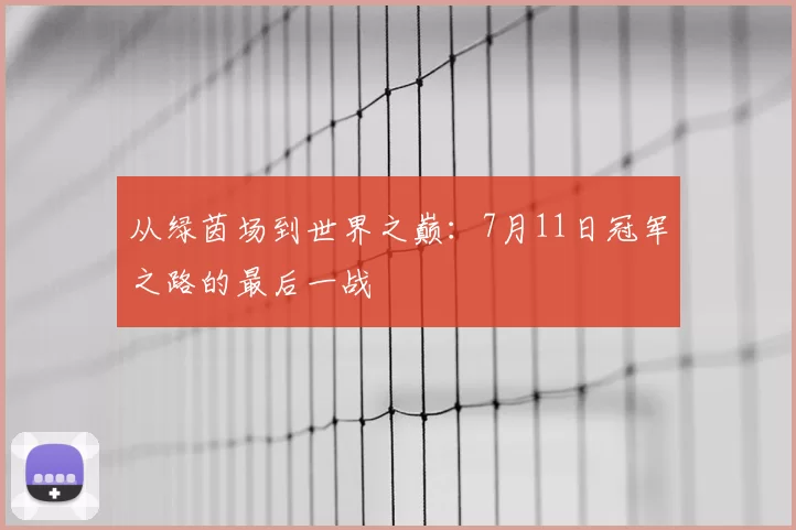 从绿茵场到世界之巅：7月11日冠军之路的最后一战